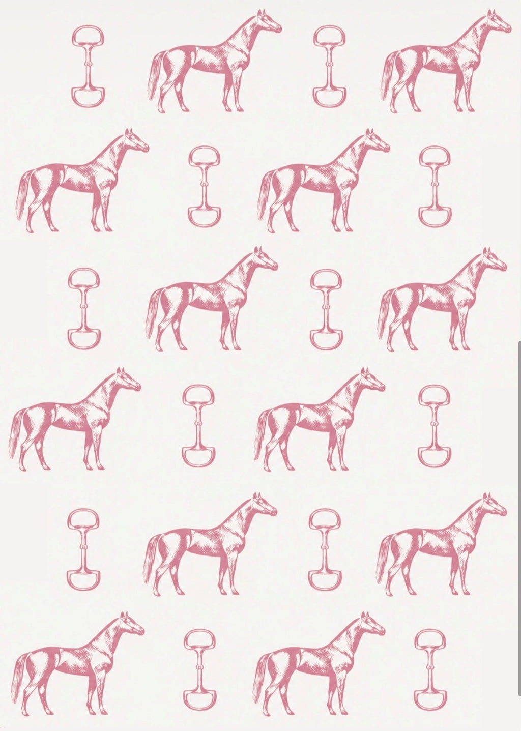 Plush Pink Horse & Snaffle Bit Greeting Card