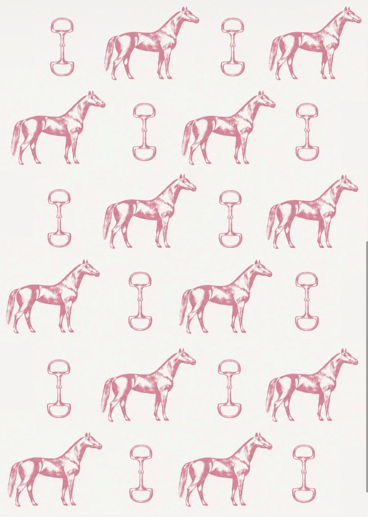 Plush Pink Horse & Snaffle Bit Greeting Card