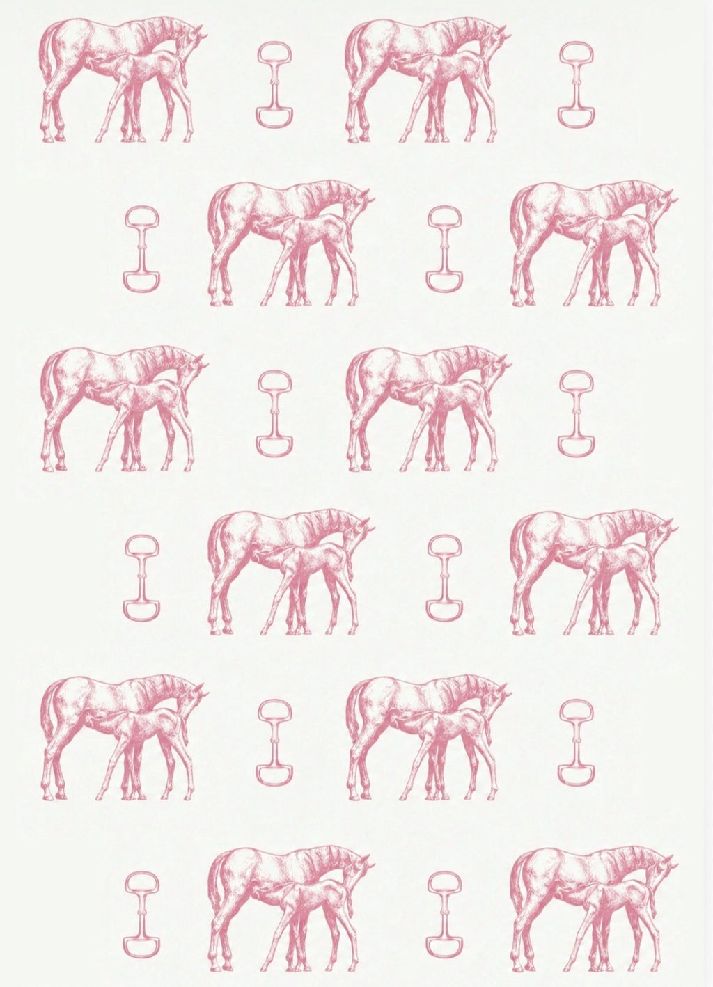 Plush Pink Mare & Foal Snaffle Bit Greeting Card