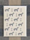 Navy Horse & Snaffle Bit Greeting Card