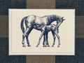 Navy Mare & Foal Greeting Card
