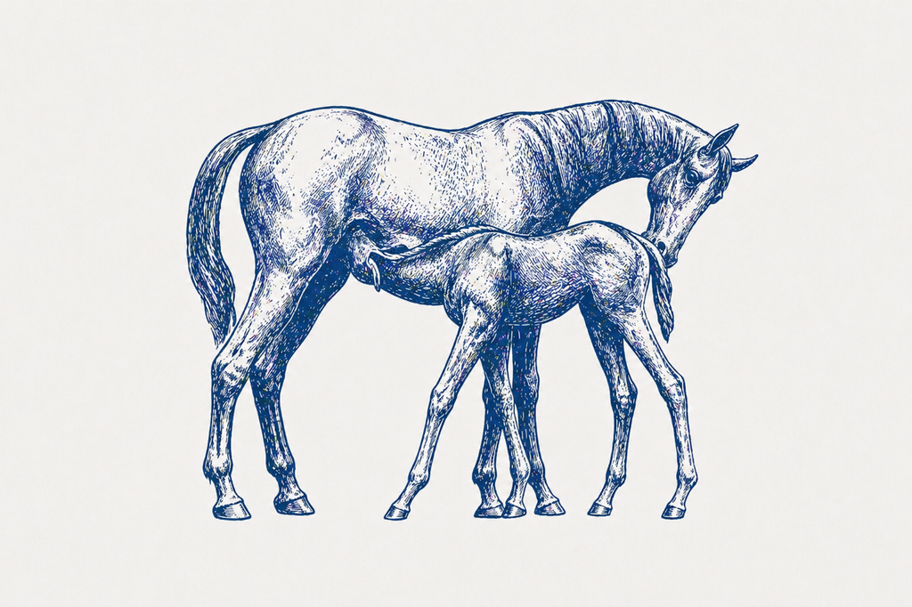 Navy Mare & Foal Greeting Card